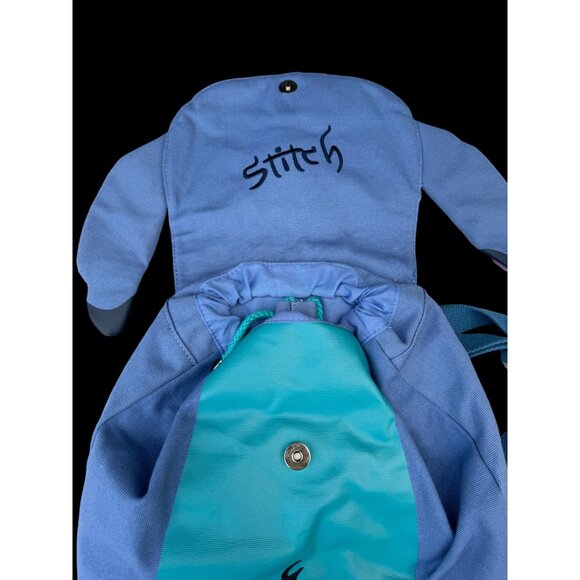 Disney Stitch Character-Themed Blue Backpack With Flap Closure Adjustable Straps - Picture 4 of 6